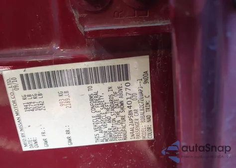 2011 Nissan Altima 2.5 S z USA, uszkodzony, nr VIN 1N4AL2AP5BN401770